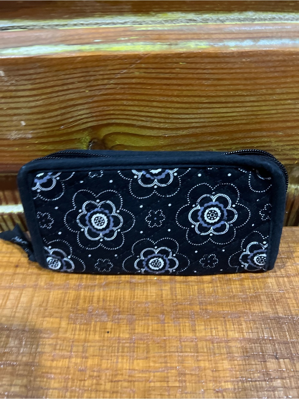 thirty-one Black Floral Zip-Around Wallet